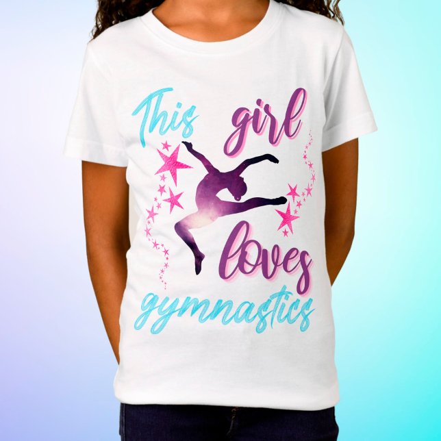 T-Shirt Cette Fille Aime La Gymnastique Étoiles Leap (Créateur téléchargé)