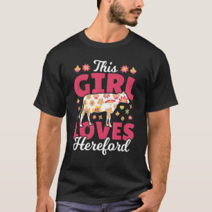 T-shirt Cette Fille Aime La Vache De Bétail Hereford