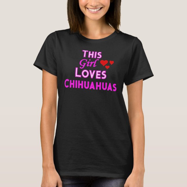 T-shirt Cette fille aime le Chihuahuas (Devant)