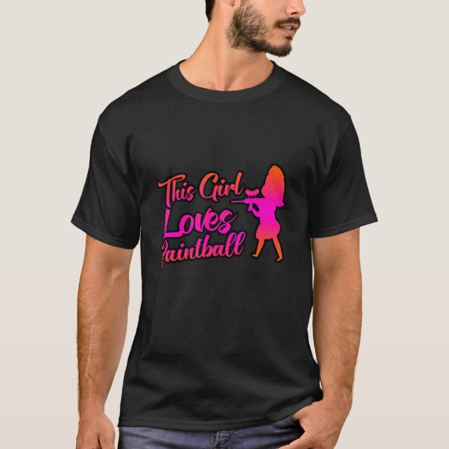 T-shirt Cette Fille Aime Le Paintball (Devant)
