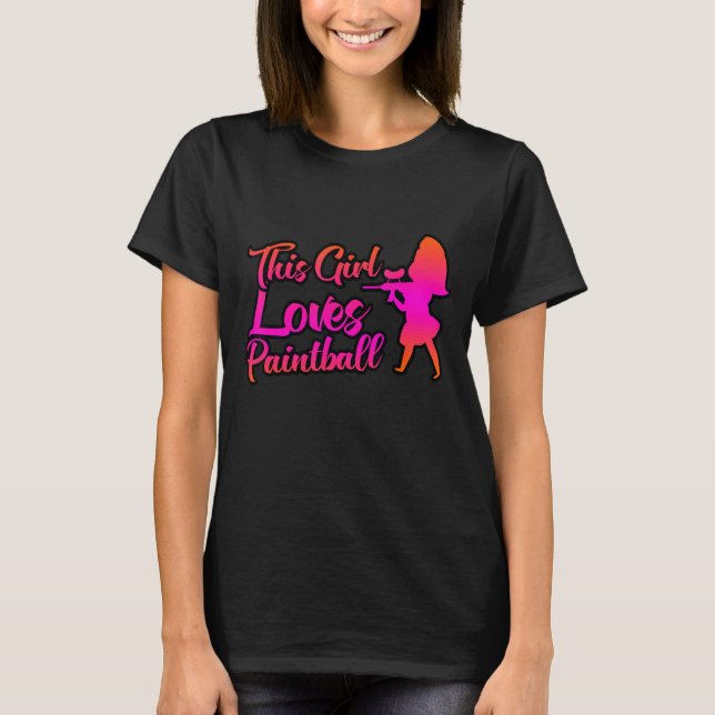 T-shirt Cette Fille Aime Le Paintball (Devant)