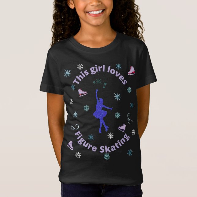 T-Shirt Cette Fille Aime Le Patinage Artistique (Devant)