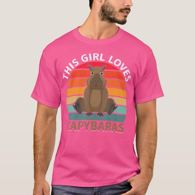 T-shirt Cette fille aime les Capybaras (Devant)