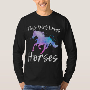T-shirt CETTE FILLE AIME LES CHEVAUX Équestre Équestre Ado