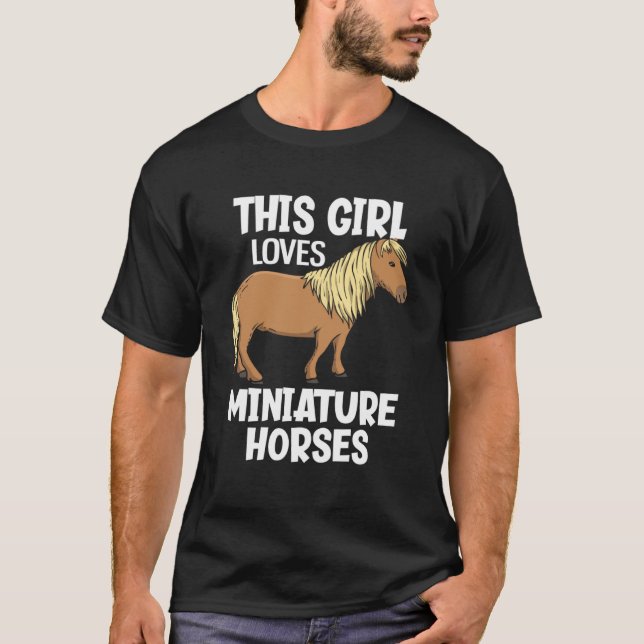 T-shirt Cette Fille Aime Les Chevaux Miniatures (Devant)