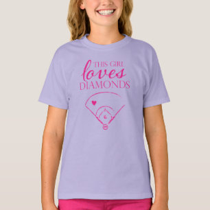 T-shirt Cette Fille Aime Les Diamants Baseball / Soirée De
