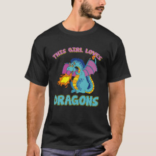 T-shirt Cette Fille Aime Les Dragons Dragon Vêtements Fun