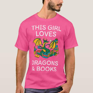 T-shirt Cette Fille Aime Les Dragons Et Les Livres I