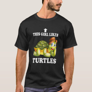T-shirt Cette fille aime les tortues Mignonne Tortue d'eau