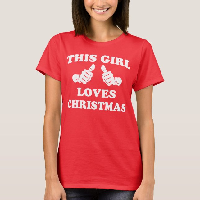 T-shirt Cette fille aime Noël (Devant)