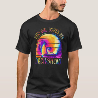 T-shirt Cette Fille Aime Sa Cravate Hippie Chien Chien Chi
