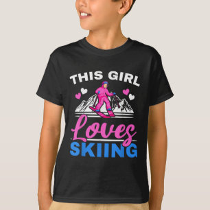 T-shirt Cette Fille Aime Skier Skier Ski Hiver Sport Neige