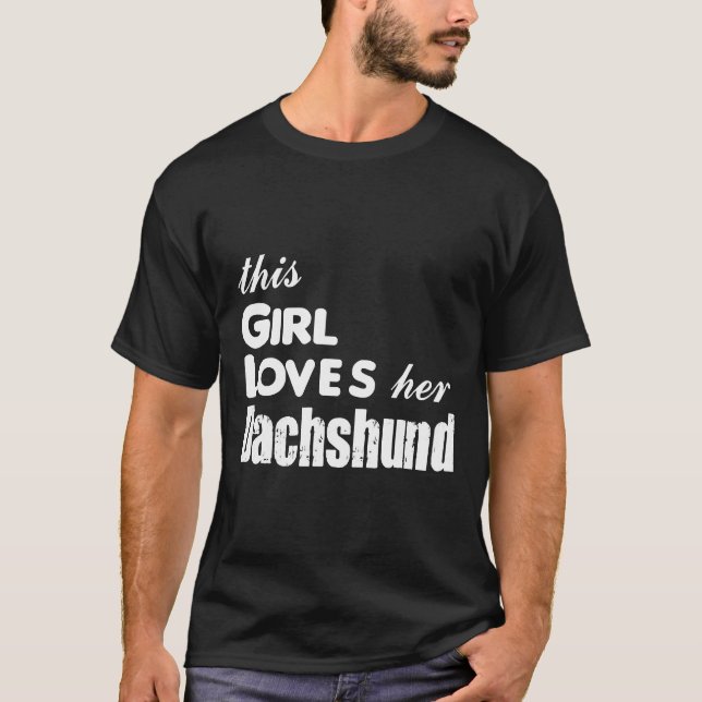 T-shirt Cette Fille Aime Son Dachshund (Devant)