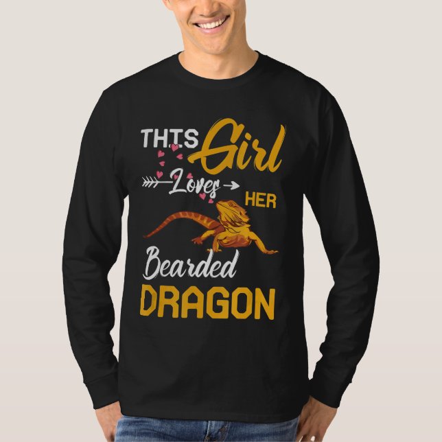 T-shirt Cette Fille Aime Son Dragon Lizard Raglan (Devant)