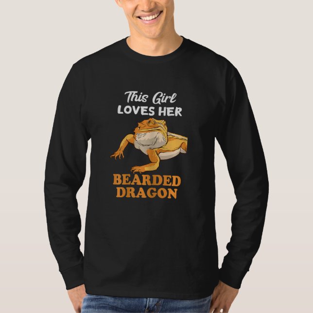 T-shirt Cette Fille Aime Son Dragon Lizard Reptile (Devant)