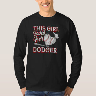 T-shirt Cette fille aime son lanceur de gants de Dodger Pi