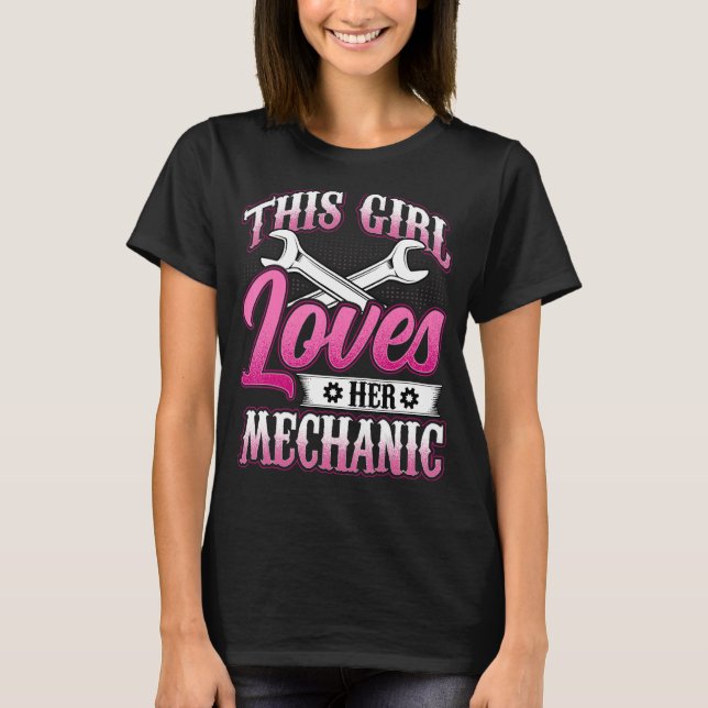 T-shirt Cette Fille Aime Son Mécanicien Machiniste Mécaniq (Devant)