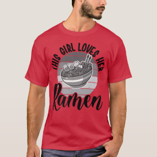 T-shirt Cette Fille Aime Son Noodle Ramen, Japonais Rétro 