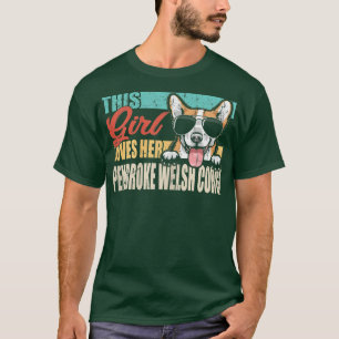 T-shirt Cette fille aime son Pembroke Welsh Corgi Cool Dog