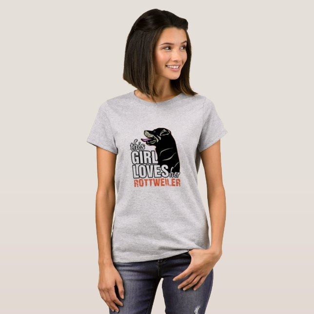 T-shirt Cette Fille Aime Son Rottweiler (Devant entier)