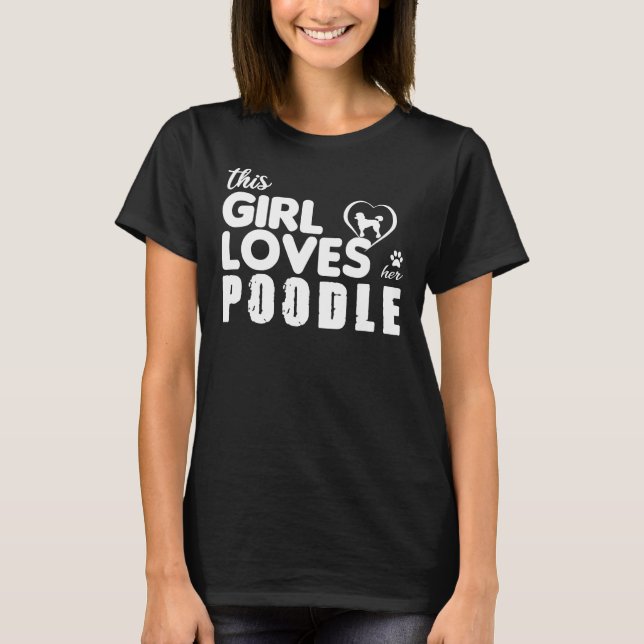 T-shirt Cette Fille Aime Son T- De Poodle (Devant)