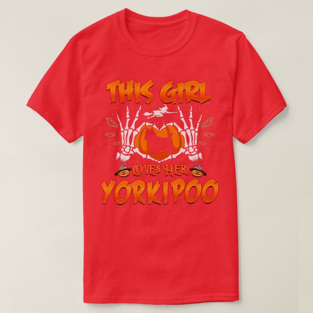 T-shirt Cette Fille aime son Yorkipoo Chien drôle Hallowee (Design devant)