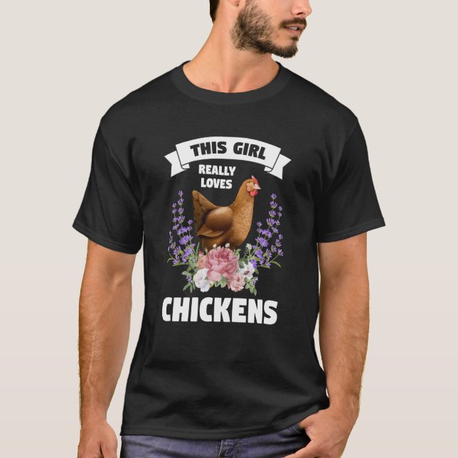 T-shirt cette fille aime vraiment l'élevage de poulets (Devant)
