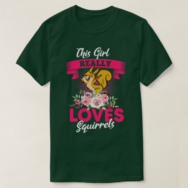 T-shirt Cette fille aime vraiment les écureuils 2 (Design devant)