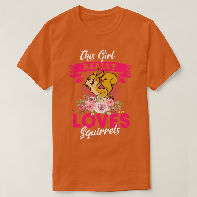 T-shirt Cette fille aime vraiment les écureuils 2 (Design devant)