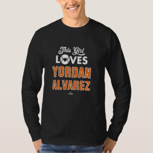 T-shirt Cette fille aime Yordan Alvarez Houston Baseball M