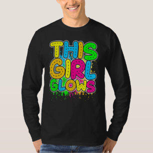 T-shirt Cette fille brille fête 80s vintage rétro coloré