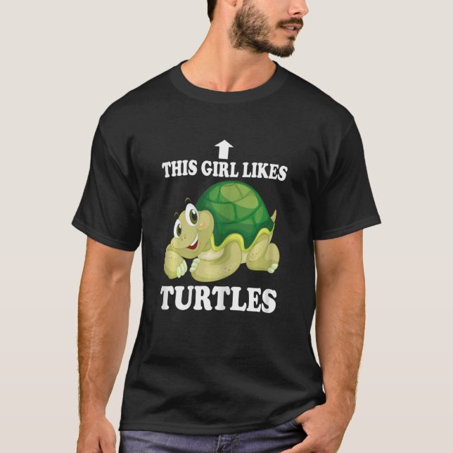 T-shirt Cette Fille Comme Les Tortues Mignonne Tortue D'Ea (Devant)
