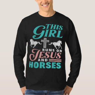 T-shirt Cette Fille Coule Sur Jésus Et Cheval Cheval Lover