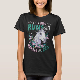 T-shirt Cette Fille Coule Sur Les Chevaux Et Jésus Filles 