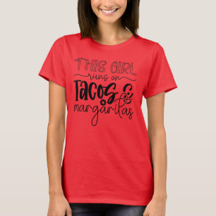 T-shirt Cette Fille Court Avec Des Tacos & Margaritas Cita