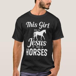 T-shirt Cette Fille Court Sur Des Chevaux & Jésus Cavalier