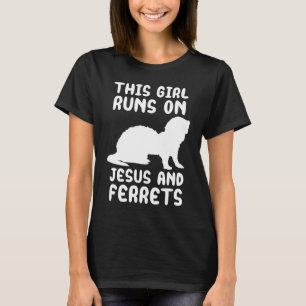 T-shirt Cette fille court sur Jésus et les furets citent