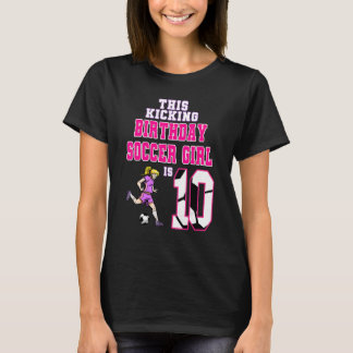 T-shirt Cette Fille De Football Anniversaire Est 10 Thème 