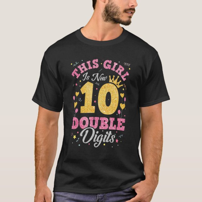 T-shirt Cette Fille Est Maintenant 10 Chiffres Double Bir  (Devant)