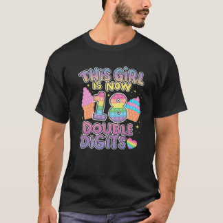 T-shirt Cette Fille Est Maintenant 18 Chiffres Double 18E
