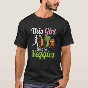 T-shirt Cette Fille Fonctionne Aux Légumes Végétalienne V