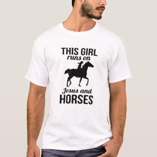 T-shirt Cette Fille Passe Sur Jésus Et Les Chevaux Ho éq