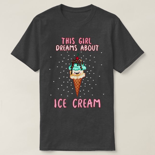 T-shirt Cette Fille Rêve De Glace (Design devant)