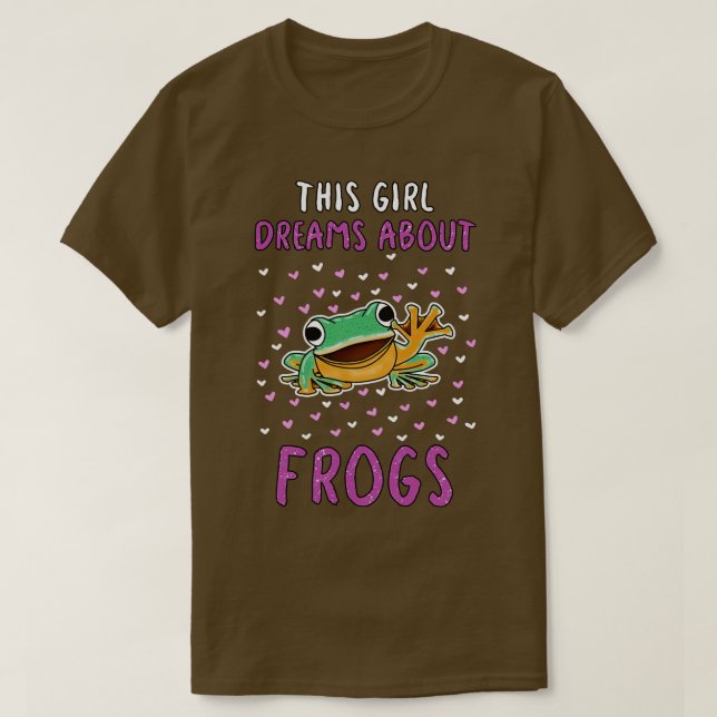 T-shirt Cette Fille rêve de grenouilles (Design devant)