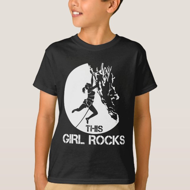 T-shirt Cette Fille Rocks Escalade Carabiner Grimper (Devant)