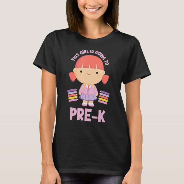 T-shirt Cette Fille Va Pré-K Pk Cute Pré-Kindergart (Devant)