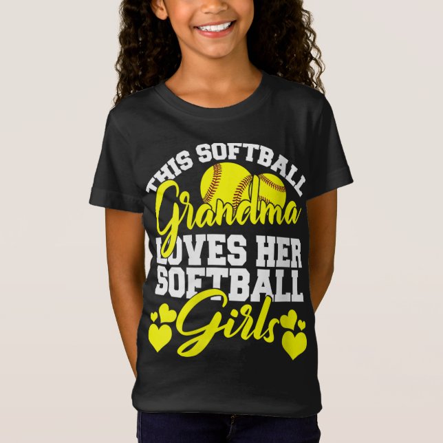 T-Shirt Cette Grand-Mère De Softball Aime Ses Filles De So (Devant)