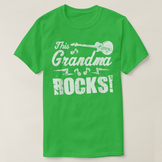 T-shirt Cette Grand-Mère Rocks    TGuitar Rock n Roll Funn (Design devant)