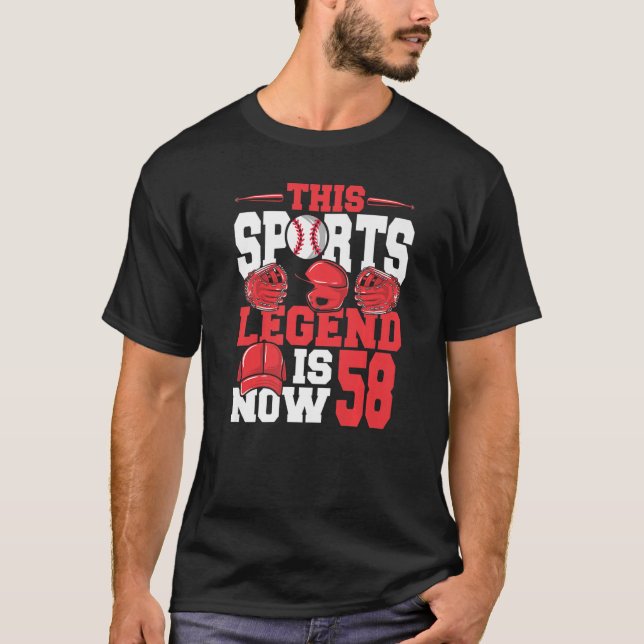 T-shirt Cette Légende Du Sport Est Maintenant 58 Jeu De Ba (Devant)