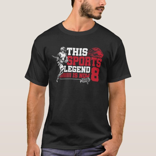 T-shirt Cette légende sportive est maintenant 8 Lacrosse j (Devant)